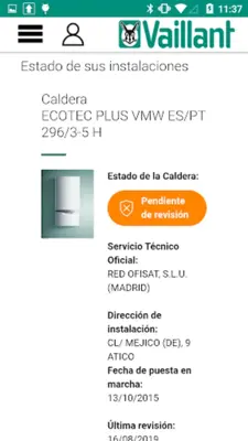 Área clientes Vaillant android App screenshot 0