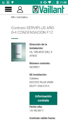 Área clientes Vaillant android App screenshot 2